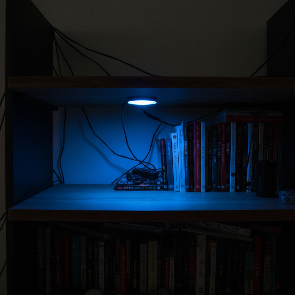 Bedroom shelf blue