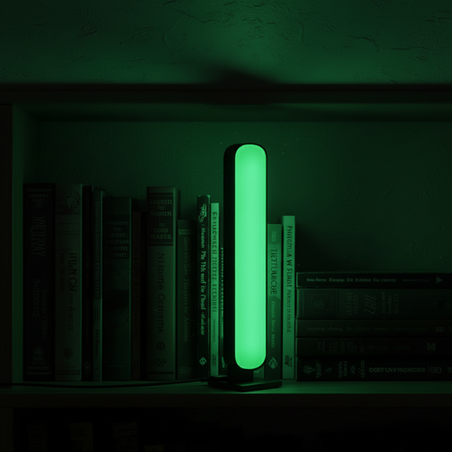 Hidden black cord bookshelf