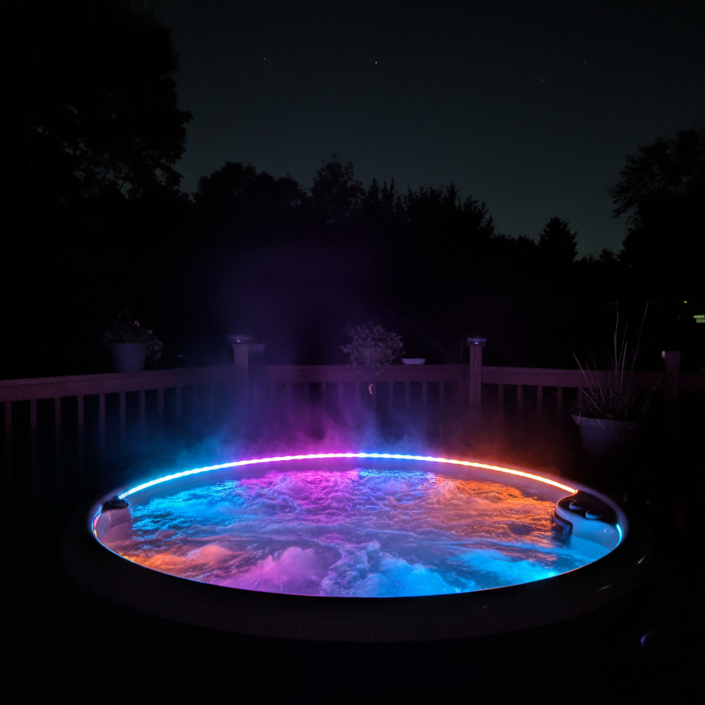 Hot tub inside neon