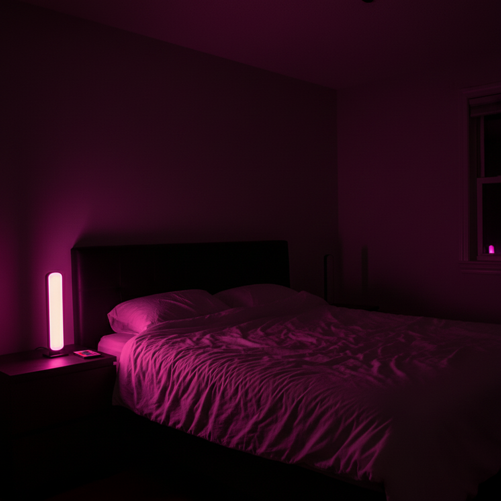RGB Light Bar — Dark Bedroom